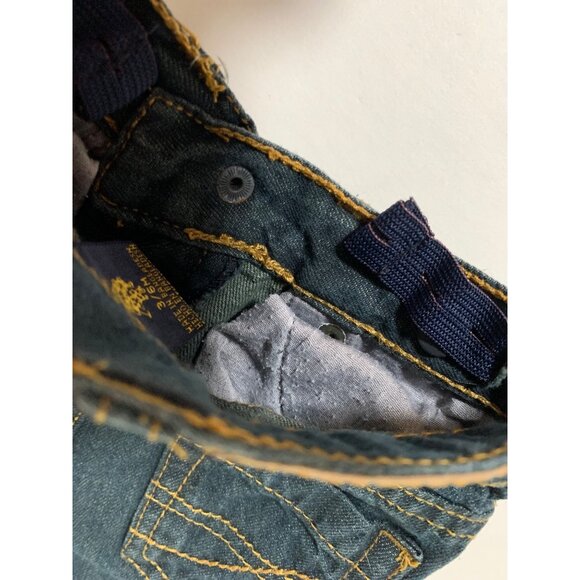 US Polo Assn Infant baby Size 3 6 Months Blue Jeans Dark Denim Adjustable Waist - Picture 3 of 4